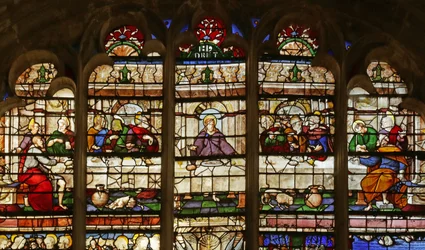 Fenster, das das letzte Abendmahl darstellt (nach Raimondi, Raphael)